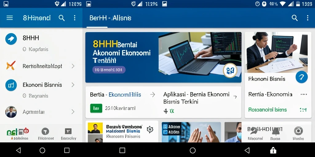 Tampilan antarmuka pengguna aplikasi 8HHH untuk berita ekonomi.