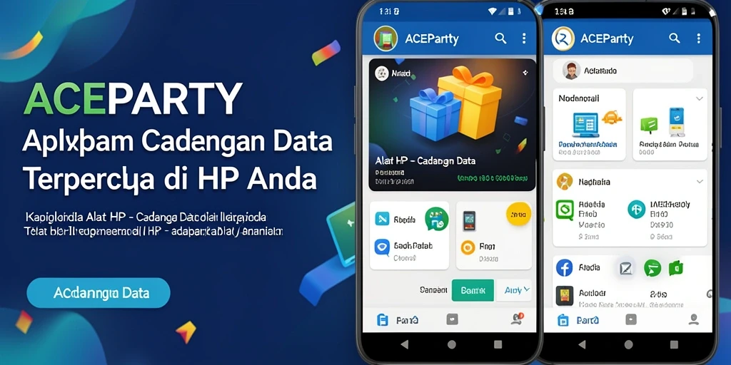 Tampilan antarmuka ACEPARTY untuk cadangan data yang efisien.