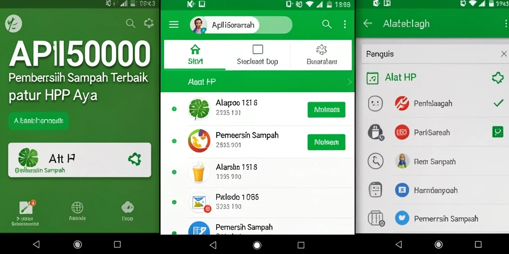 Tampilan antarmuka API5000 saat membersihkan sampah.