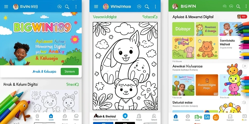 Antarmuka aplikasi Mewarnai Digital BIGWIN189 yang menarik dan interaktif.