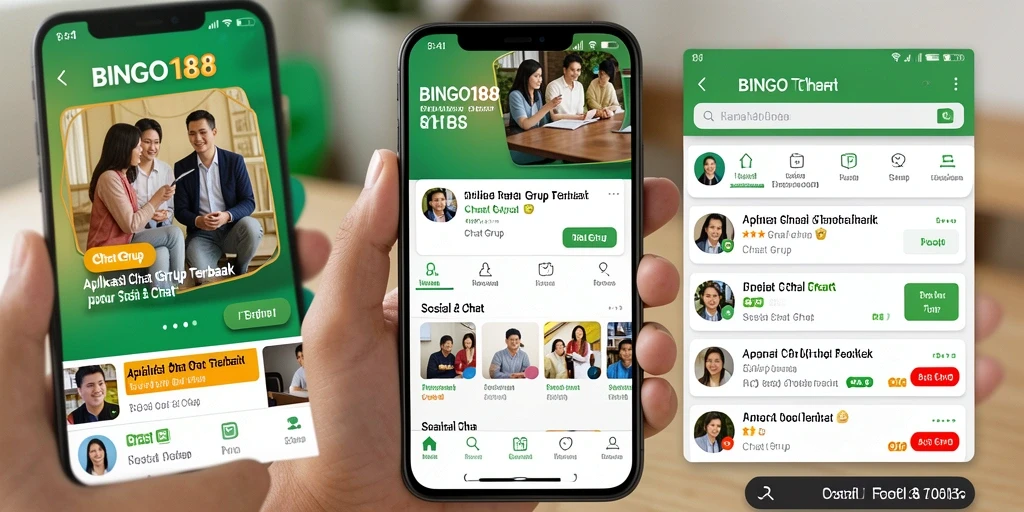Tampilan antarmuka BINGO188 yang modern dan interaktif untuk Chat Grup.