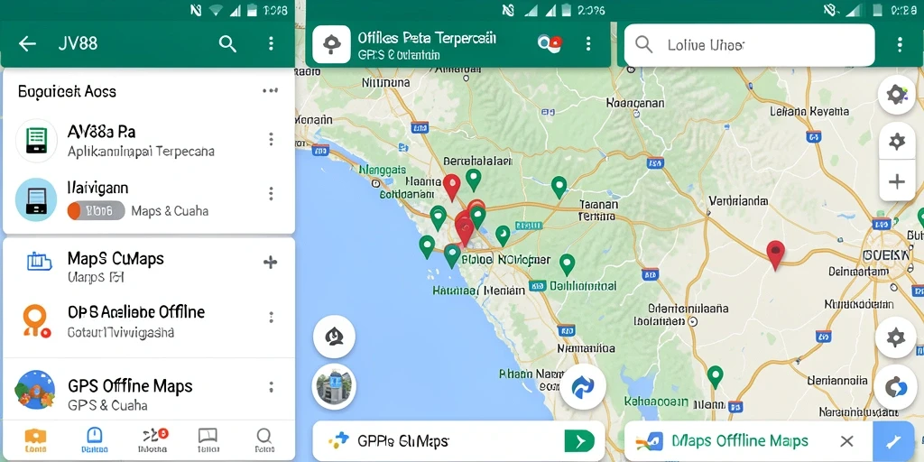 Tampilan antarmuka JV88 yang memudahkan navigasi GPS Offline.