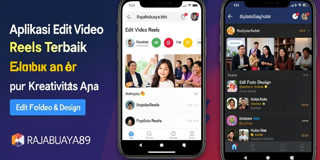 Tampilan antarmuka RAJABUAYA89 dengan fitur Edit Video Reels yang intuitif.