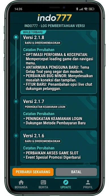 Riwayat Versi Aplikasi indo777 untuk Pengguna Android